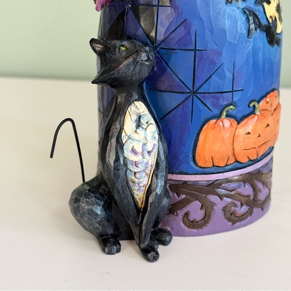 Jim Shore Friday Night Flight Halloween Witch Crow Cat Pumpkin Figurine 10 Inch - Picture 9 of 11